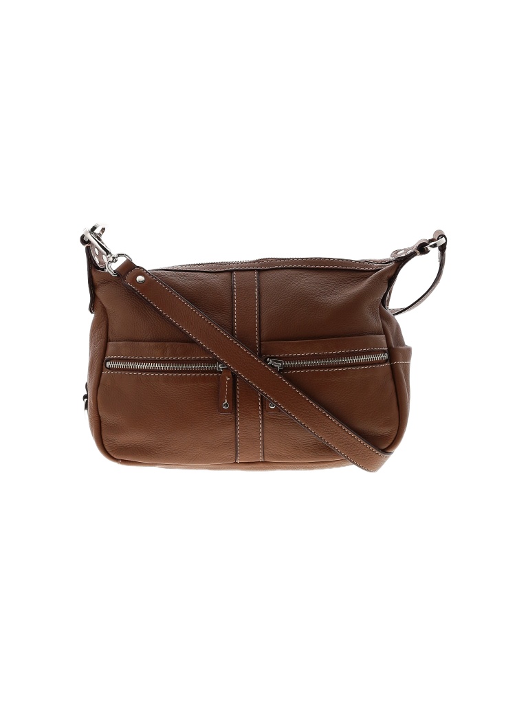 Tignanello Leather Solid Colored Tan Leather Crossbody Bag One