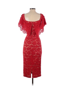 Theia Red Off Shoulder Lace Dress (view 2)