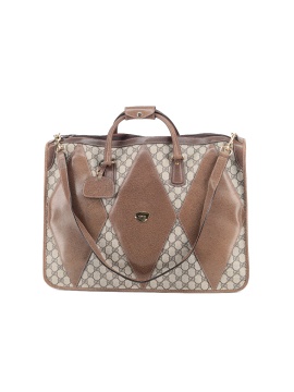 Gucci Vintage Coated Canvas and Leather Diamond Shaped Panels Large Weekender (view 1)
