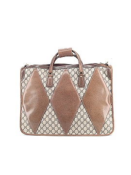 Gucci Vintage Coated Canvas and Leather Diamond Shaped Panels Large Weekender (view 2)