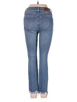 Madewell Petite 9" Mid-Rise Skinny Jeans in Frankie Wash: Torn-Knee Edition (view 2)