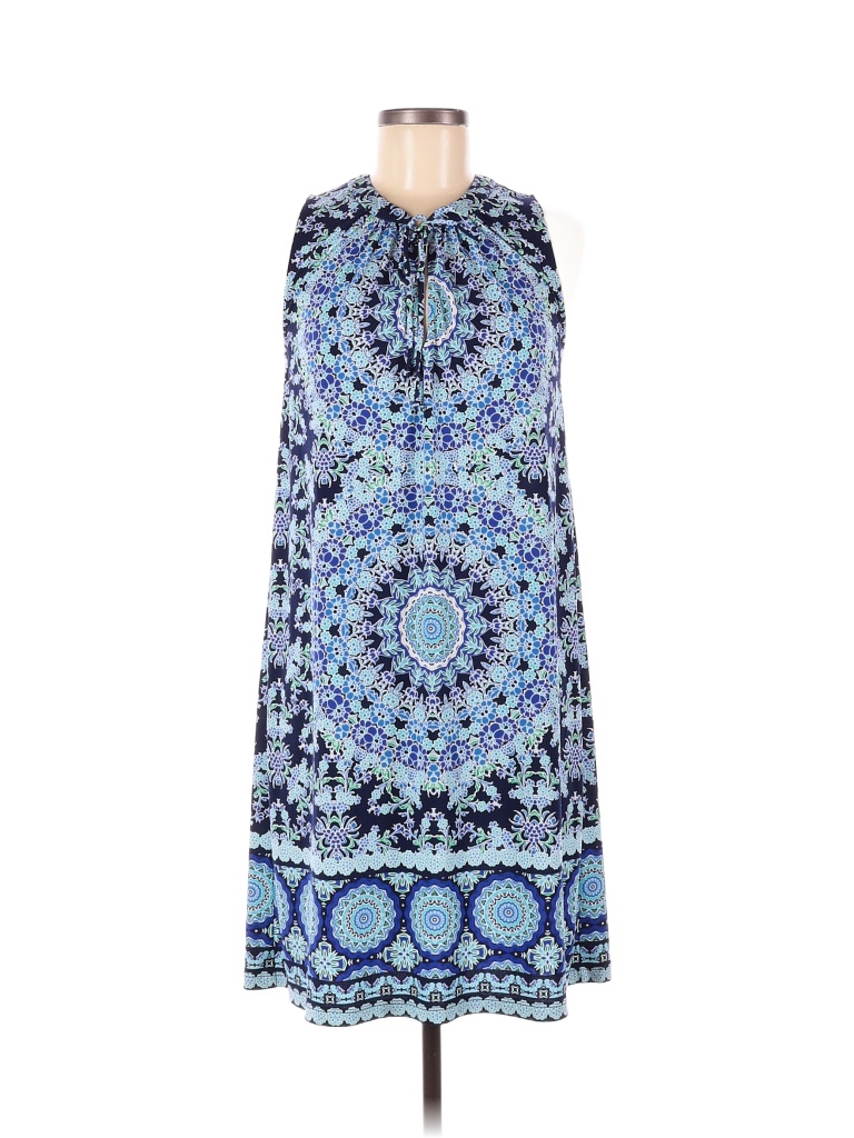 London Times Floral Motif Multi Color Blue Casual Dress Size 8 - 78% ...