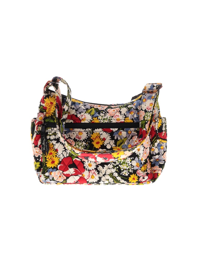 Vera Bradley 100 Cotton Floral Multi Color Black Shoulder Bag One Size