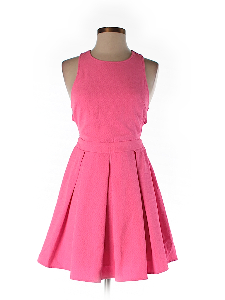 L'Atiste by Amy 100% Cotton Solid Pink Casual Dress Size S - 63% off ...