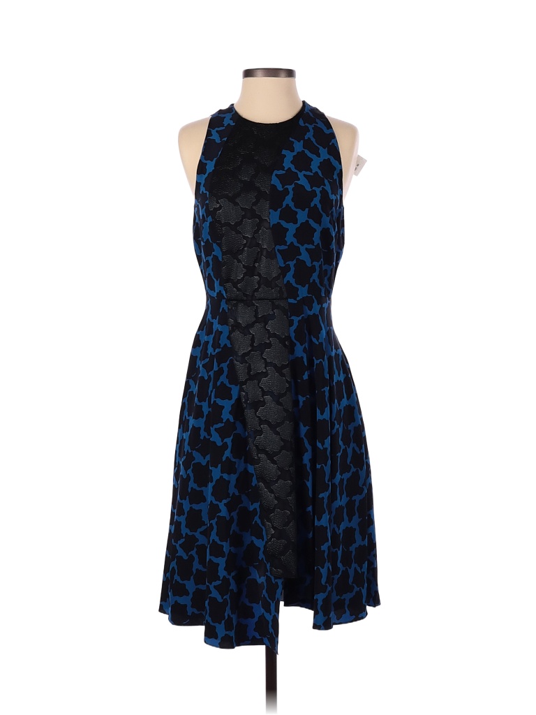 Tanya Taylor 100% Silk Black Blue Casual Dress Size 2 - photo 1
