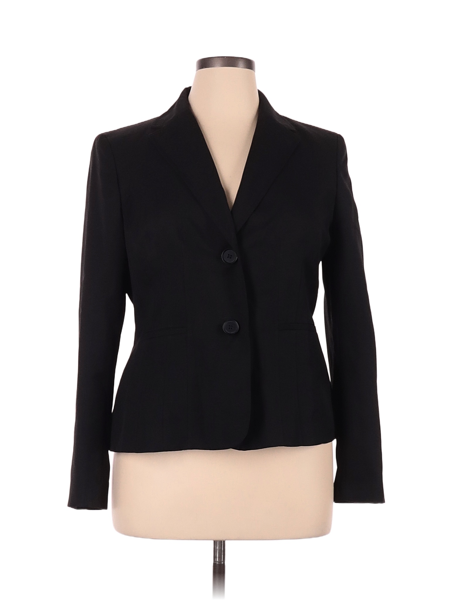 Kasper 100% Polyester Solid Black Blazer Size 14 - 80% off | thredUP