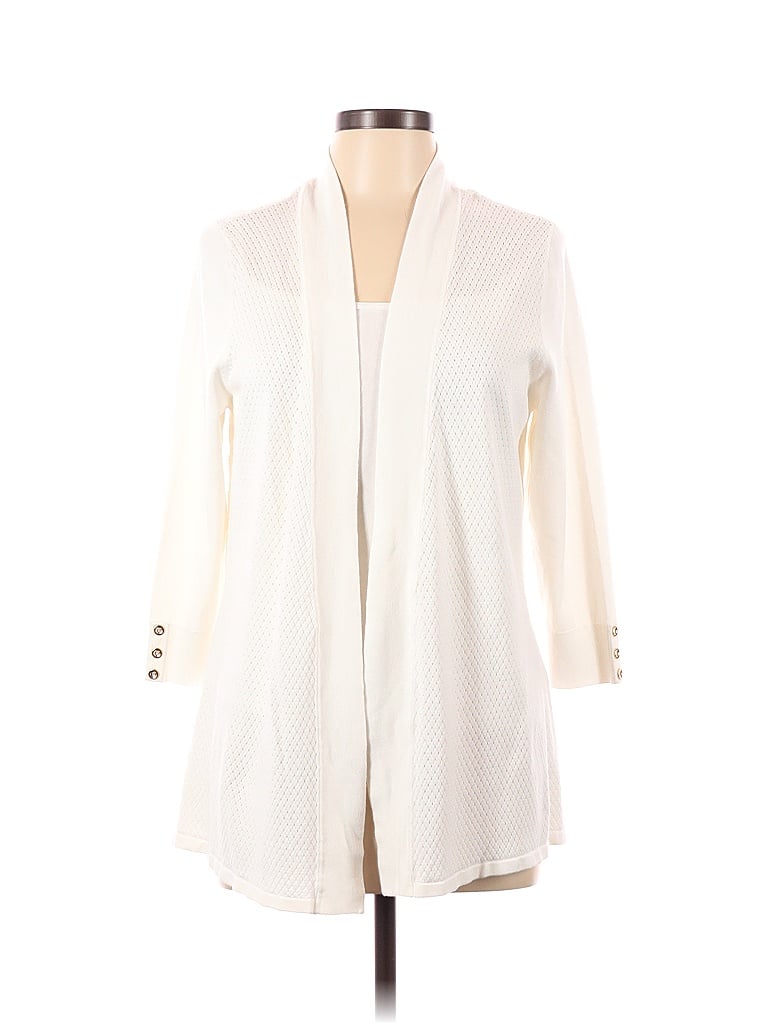 Pre-owned Charter Club Cardigan Sweater In White