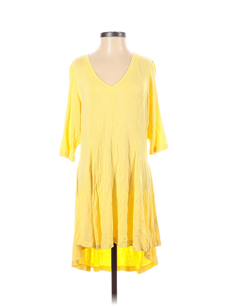 Soft Surroundings Solid Colored Yellow Short Sleeve Top Size S - photo 1