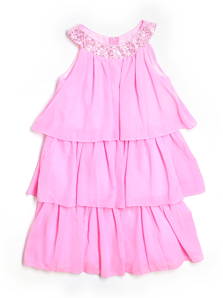 Sweet Kids 100% Polyester Solid Pink Dress Size 12 - 77% off | thredUP