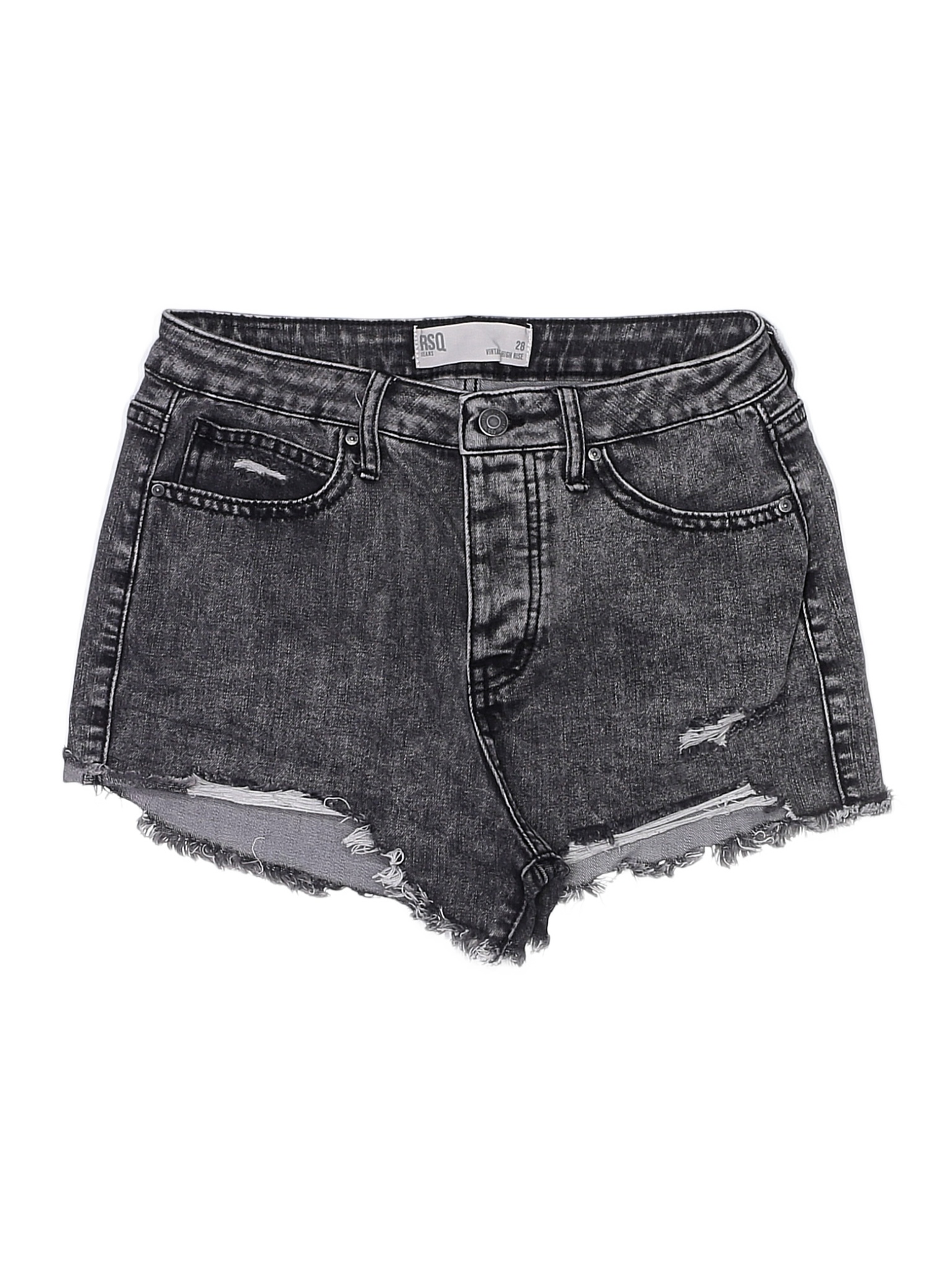 RSQ JEANS Solid Black Denim Shorts 28 Waist - 82% off