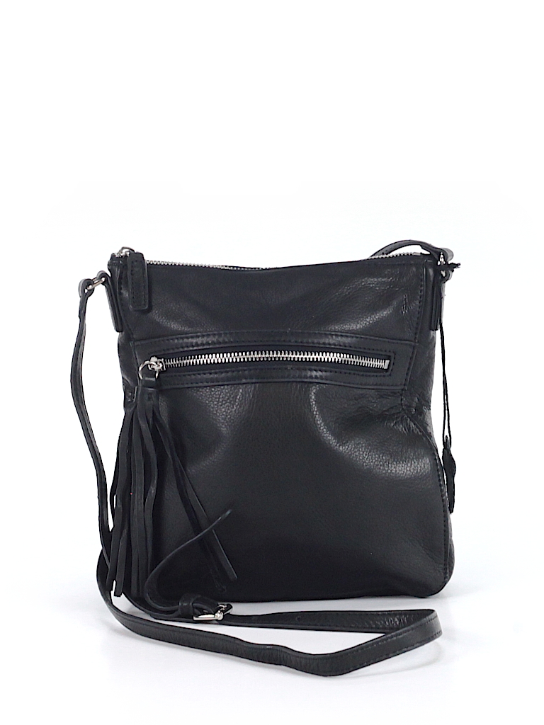 Margot 100% Leather Solid Black Leather Crossbody Bag One Size - 71%