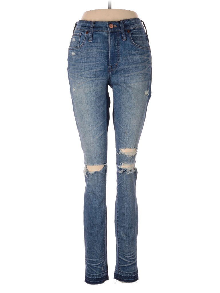Madewell Tortoise Hearts Blue 9" High-Rise Skinny Jeans in Winifred Wash: Drop-Hem Edition 28 Waist - photo 1