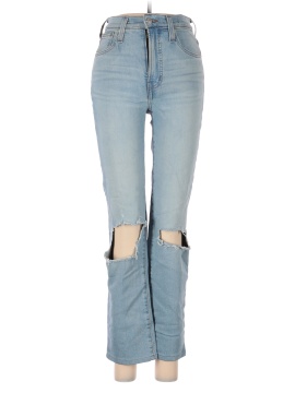 Madewell The Perfect Vintage Straight Jean in Danby Wash: Knee-Rip Edition (view 1)