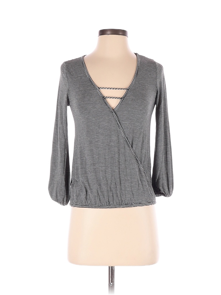 Connected Apparel Gray Black Long Sleeve Top Size XS - photo 1