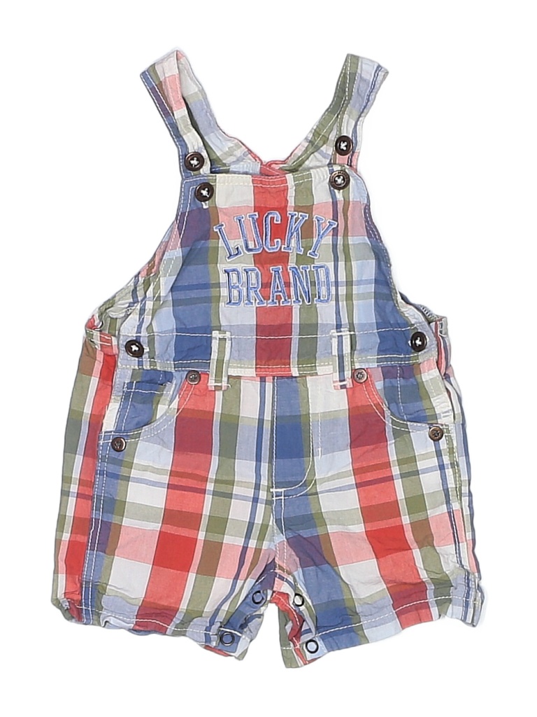 Lucky Brand 100% Cotton Blue Overall Shorts Size 3-6 mo - photo 1