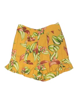 PatBO Yellow Floral Ruffle Hem Shorts (view 1)