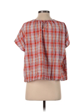 Madewell Plaid Shirred-Neck Boxy Top (view 2)