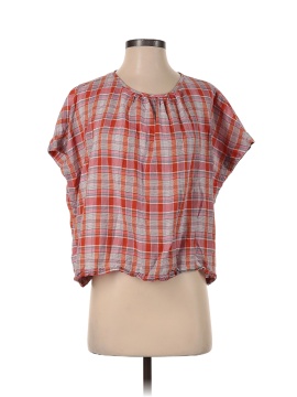 Madewell Plaid Shirred-Neck Boxy Top (view 1)