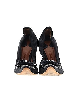 Chloé Black Satin Embellished Pointed Toe Scrunch Heels (view 2)
