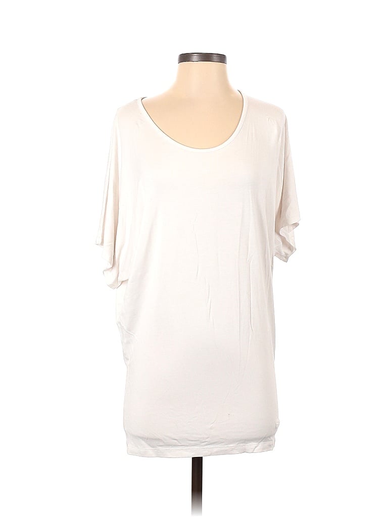 Paul Costelloe Ivory White Short Sleeve T-Shirt Size 2 - photo 1