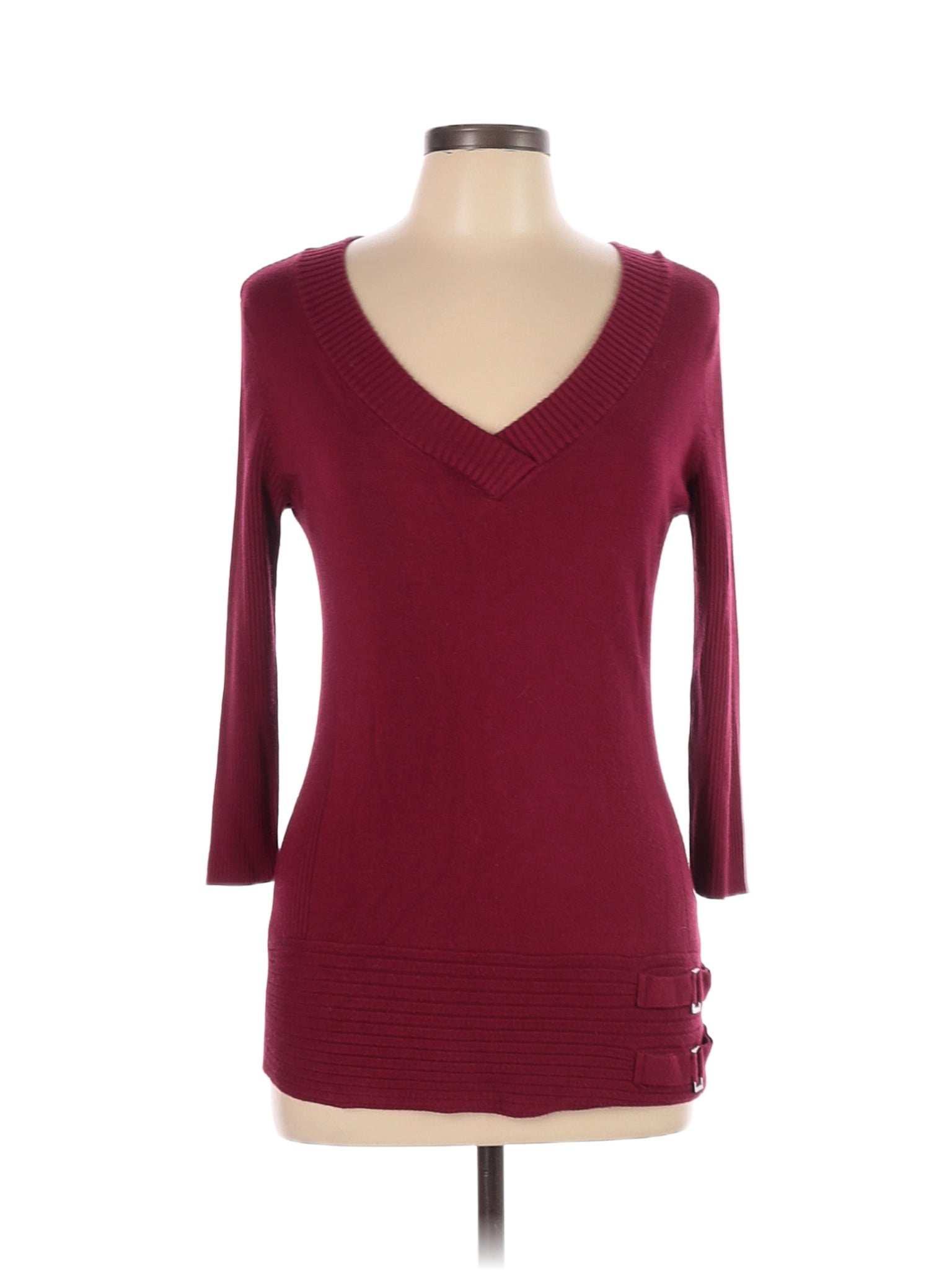 Styleandco Solid Colored Burgundy Long Sleeve Blouse Size M 72 Off