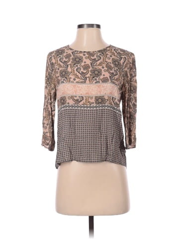 Michelle Belau Paisley Gray 3 4 Sleeve Blouse Size S 82 off