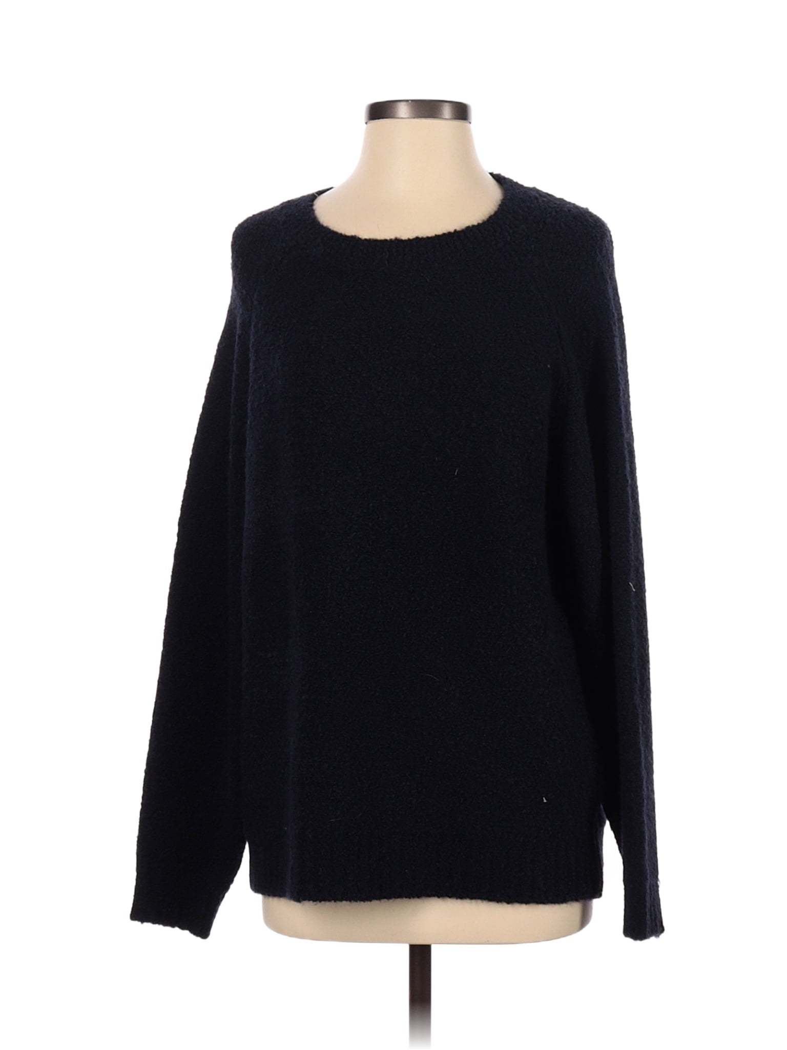 Ann Taylor LOFT Color Block Solid Navy Blue Pullover Sweater Size M ...