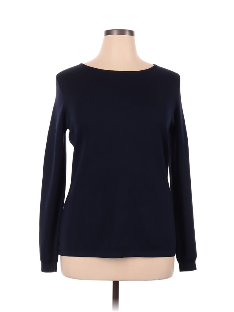 Worth New York Color Block Solid Navy Blue Pullover Sweater Size XL - photo 1