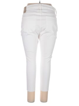 Madewell Petite 9" Mid-Rise Skinny Crop Jeans in Pure White: Knee-Rip Edition (view 2)