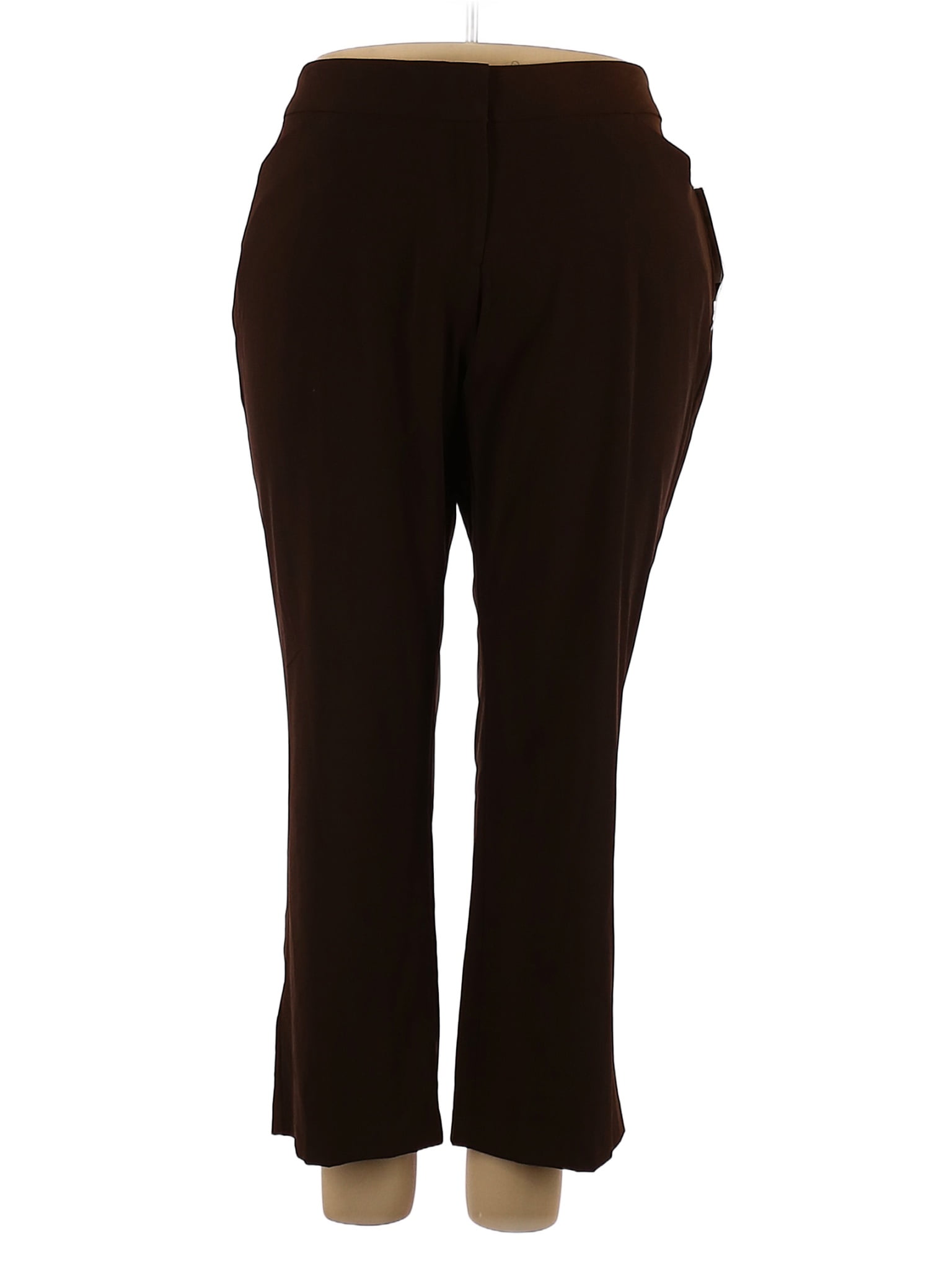 Kim Rogers Solid Colored Brown Dress Pants Size 18 (Plus) 64 off
