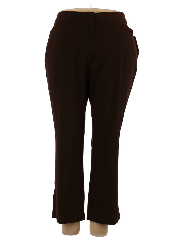 Kim Rogers Solid Colored Brown Dress Pants Size 18 (Plus) 64 off