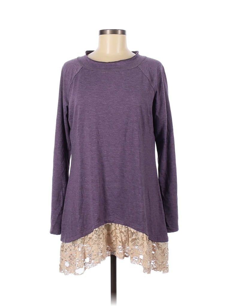 Logo By Lori Goldstein Colored Purple Long Sleeve Top Size M 75 Off