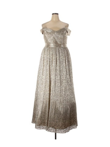 Aidan Mattox Metallic Gold Cocktail Dress Size 18 Plus 78 off