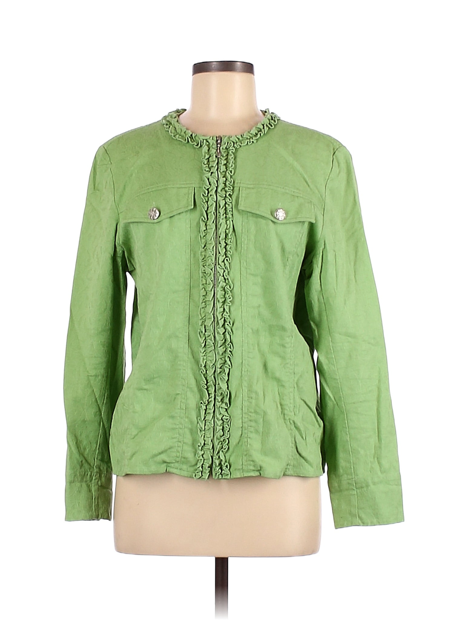 Coldwater Creek Solid Colored Green Jacket Size M - 72% off | thredUP