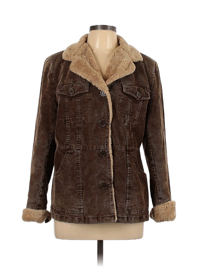 Esprit Brown Denim Jacket Size L 70 off thredUP