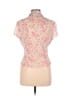 St. John 100% Silk Floral Multi Color Pink Short Sleeve Silk Top Size 8 - photo 2
