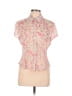 St. John 100% Silk Floral Multi Color Pink Short Sleeve Silk Top Size 8 - photo 1
