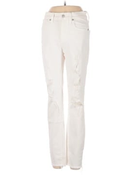 Madewell 9" High-Rise Skinny Crop Jeans in Pure White: Destructed Edition (view 1)