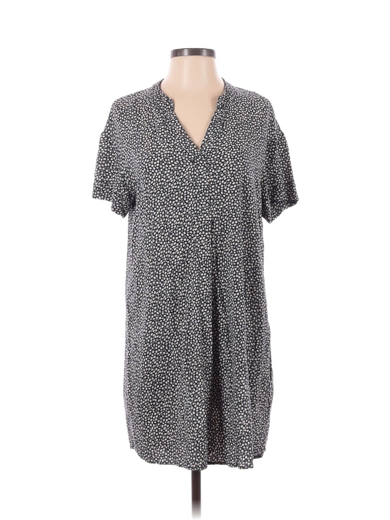 H&M 100% Viscose Gray Blue Casual Dress Size 2 - photo 1