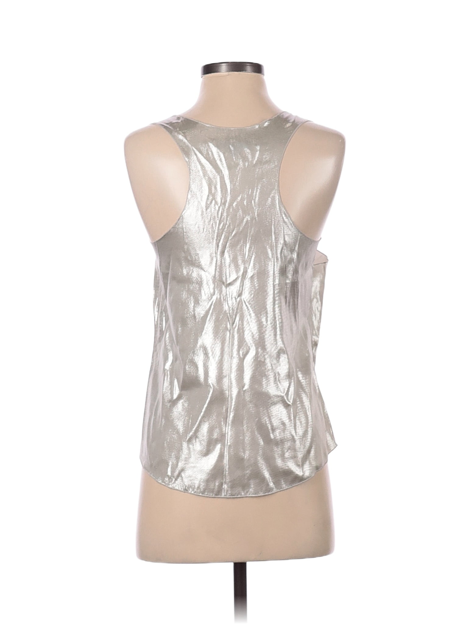 Gilet Fourrure Daim Nellie Patrow - Couleur Argent Gris Clair - Taille XS - Neuf Sans étiquettes