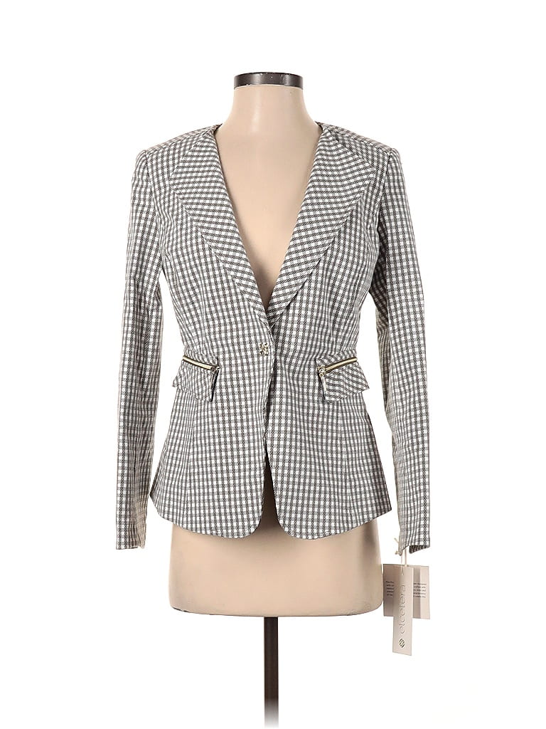 Etcetera Houndstooth Gray Blazer Size 0 83 off thredUP