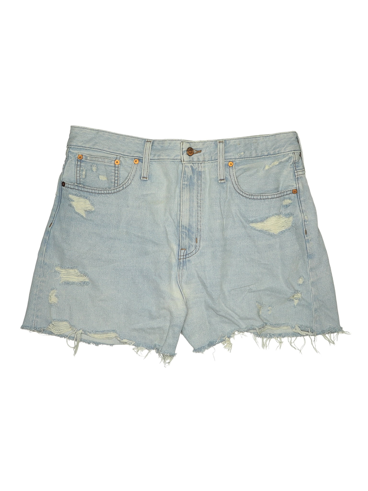 Madewell 100% Cotton Blue The Curvy Momjean Short in Flintwood Wash 32 ...