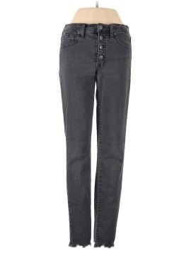 Madewell Tall 9" Mid-Rise Skinny Jeans in Berkeley Black: Button-Through Edition (view 1)