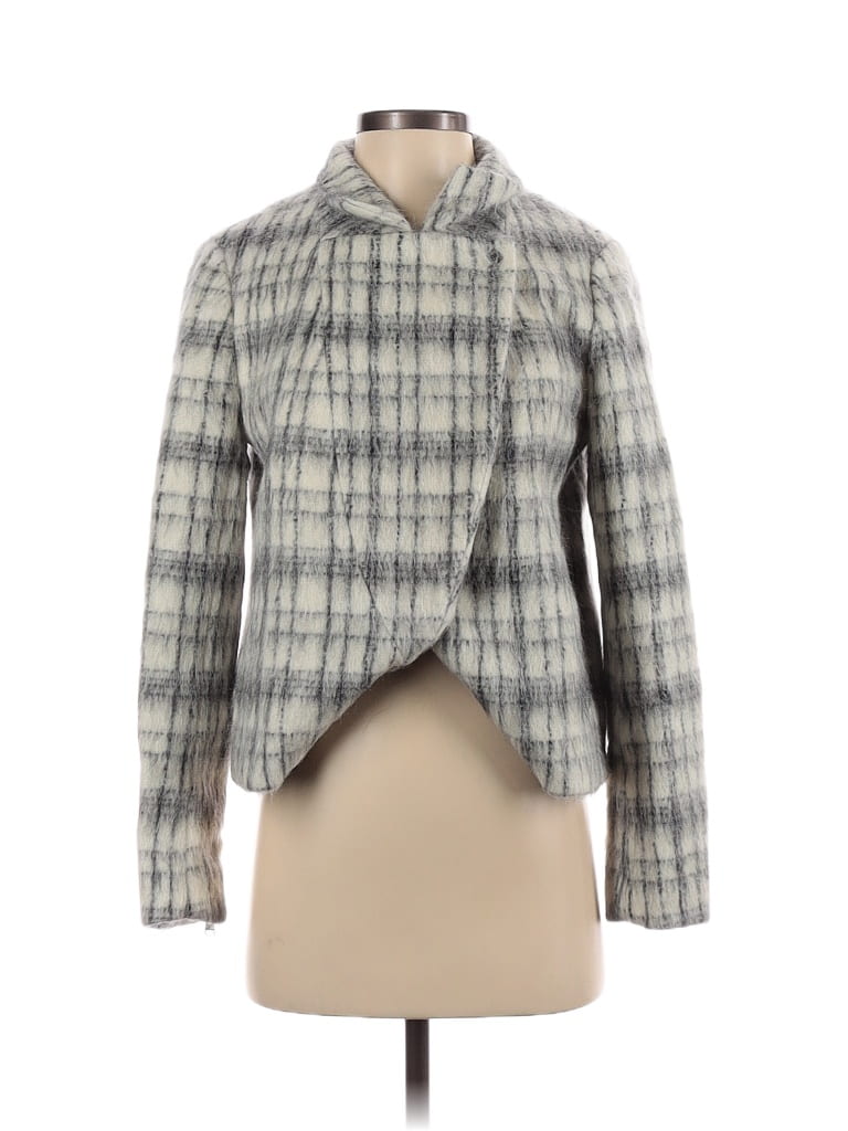 J Brand Plaid Gray Wool Blazer Size XS - photo 1
