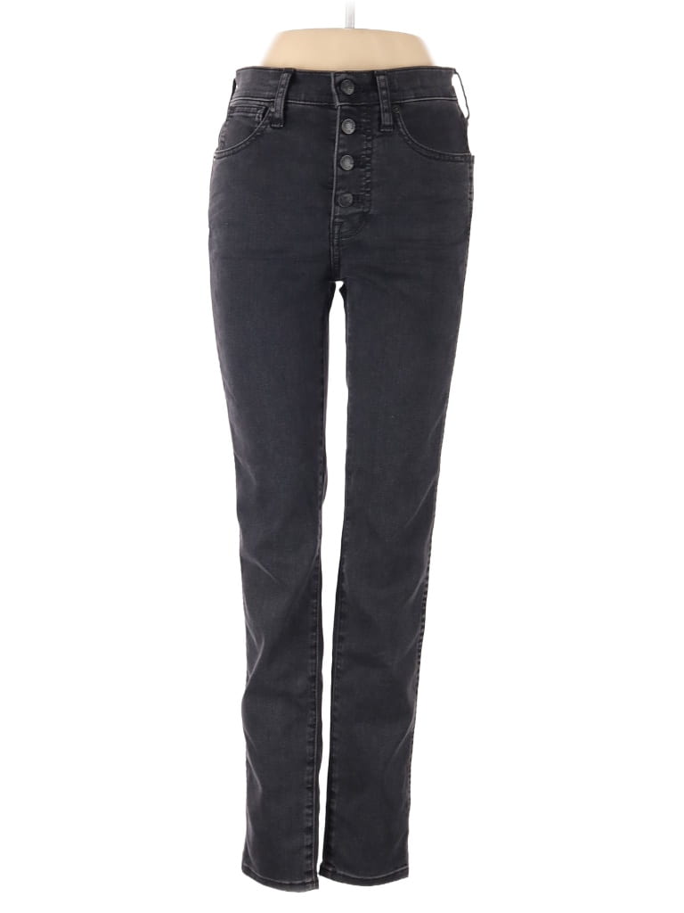 Madewell Tortoise Gray Black 10" High-Rise Skinny Jeans in Robert Wash: Button-Front Edition 24 Waist - photo 1