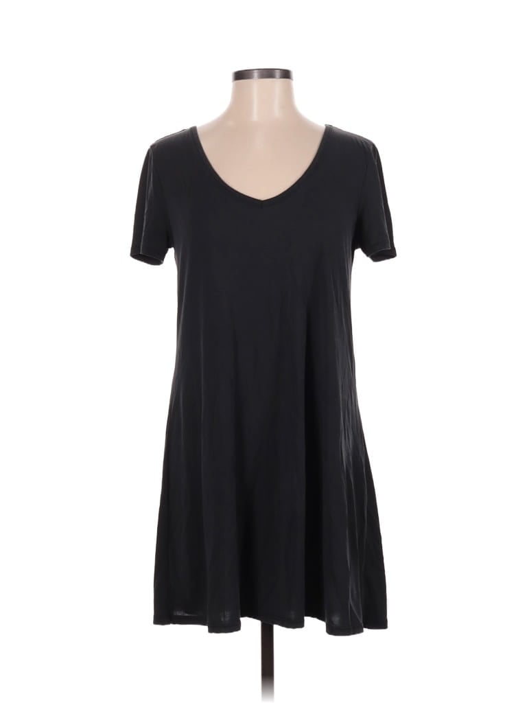 Mudd Solid Black Gray Casual Dress Size M - photo 1