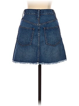 Madewell Rigid Denim A-Line Mini Skirt in Leandra Wash: Fluffy Hem Edition (view 2)