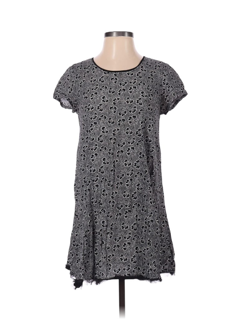 Silence and Noise 100% Rayon Gray Black Casual Dress Size S - photo 1