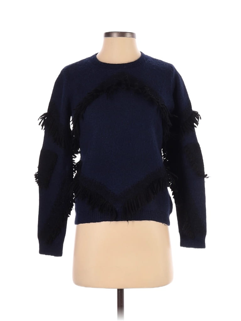 Tanya Taylor Solid Navy Blue Wool Pullover Sweater Size S - photo 1
