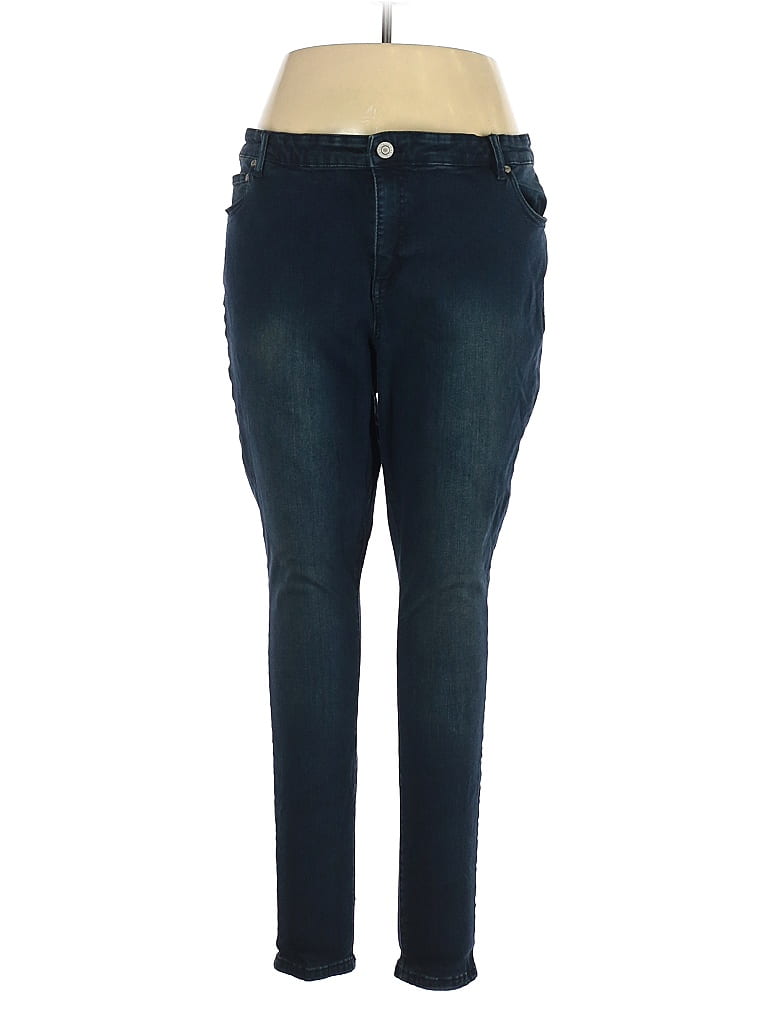 ELOQUII Solid Blue Jeans Size 24 (Plus) - photo 1